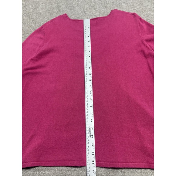 Alfred Dunner 2 Piece Set Top Pants Womens XL Magenta Beaded Neckline Pull On - Picture 7 of 13